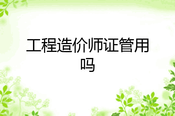工程造价师证管用吗