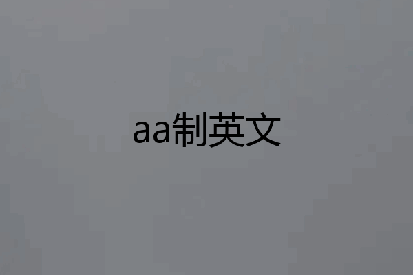 aa制英文