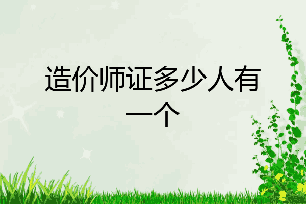 造价师证多少人有一个