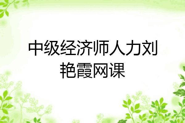 中级经济师人力刘艳霞网课