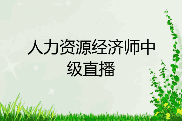 人力资源经济师中级直播