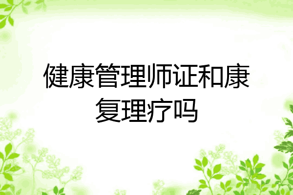 健康管理师证和康复理疗吗