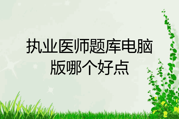 执业医师题库电脑版哪个好点