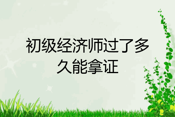初级经济师过了多久能拿证