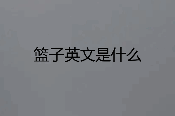 篮子英文是什么