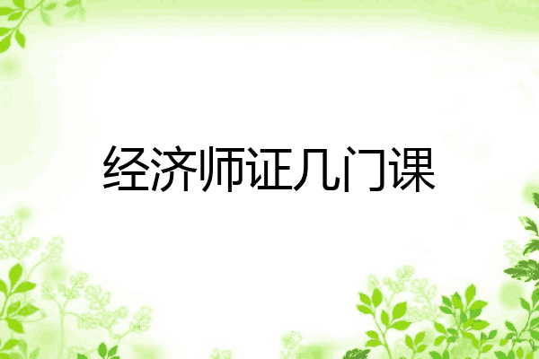 经济师证几门课