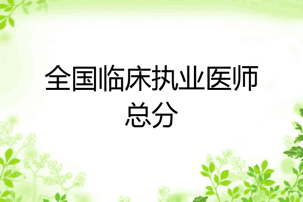 全国临床执业医师总分