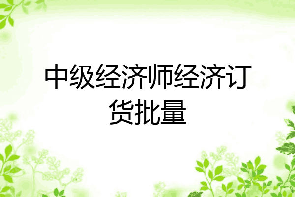 中级经济师经济订货批量