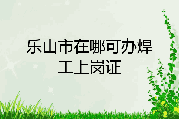 乐山市在哪可办焊工上岗证