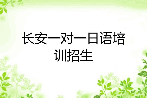 长安一对一日语培训招生