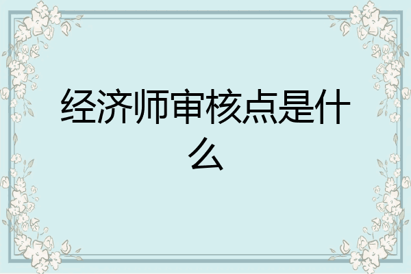 经济师审核点是什么