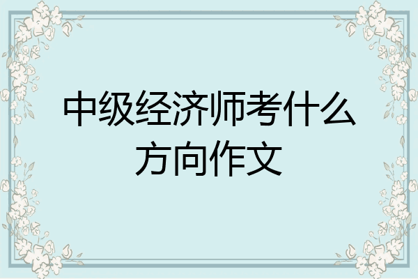 中级经济师考什么方向作文