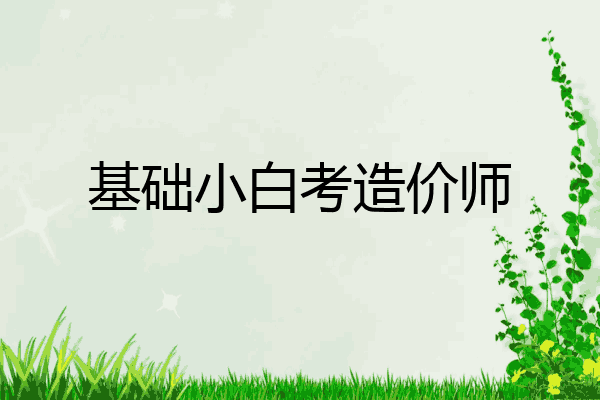 基础小白考造价师