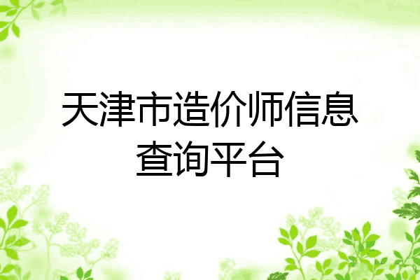 天津市造价师信息查询平台