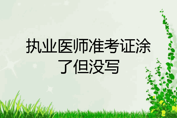执业医师准考证涂了但没写