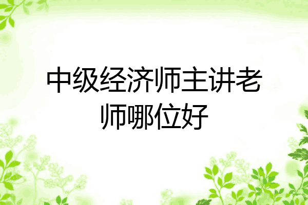 中级经济师主讲老师哪位好