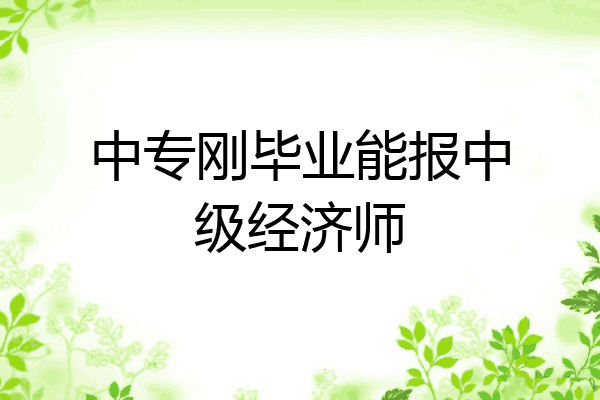中专刚毕业能报中级经济师