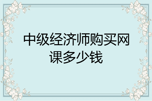 中级经济师购买网课多少钱
