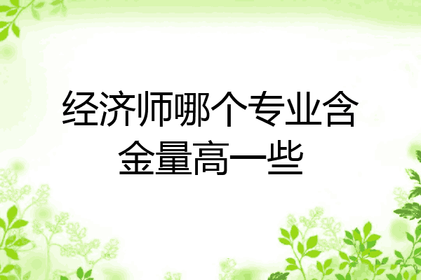 经济师哪个专业含金量高一些