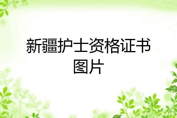 新疆护士资格证书图片