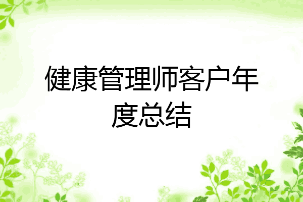 健康管理师客户年度总结