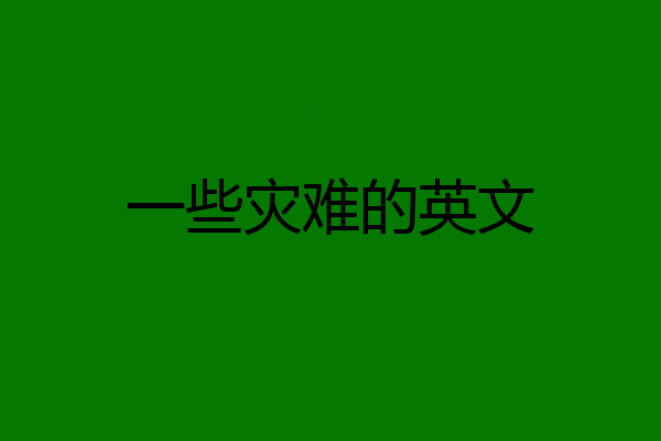 一些灾难的英文
