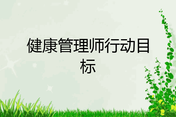 健康管理师行动目标