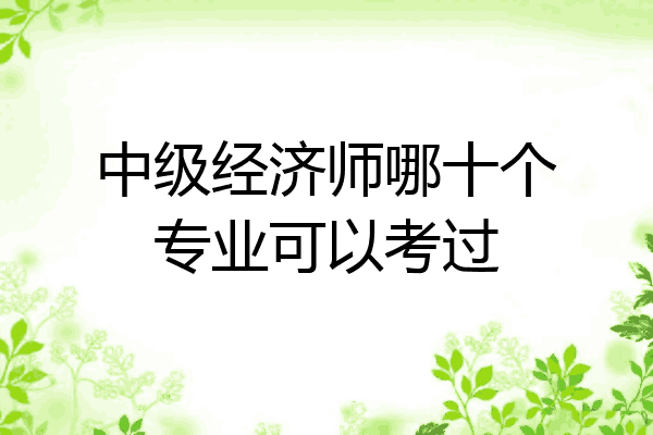 中级经济师哪十个专业可以考过