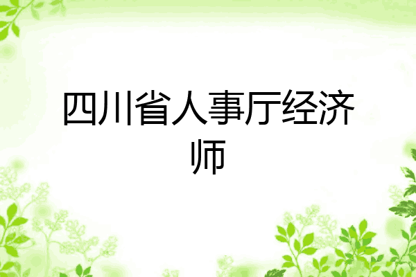 四川省人事厅经济师