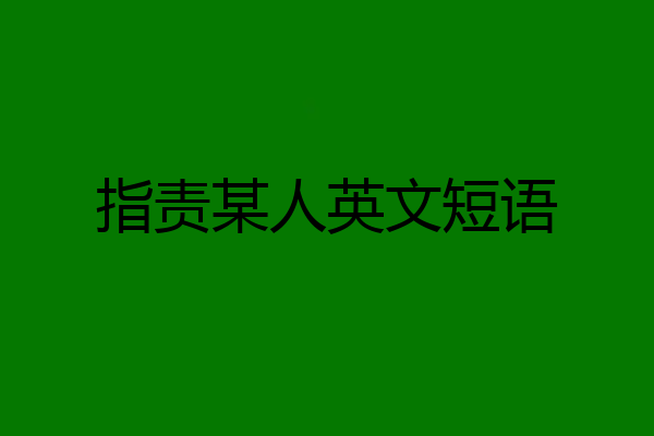 指责某人英文短语