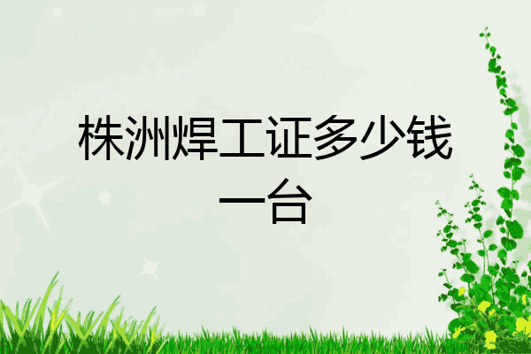 株洲焊工证多少钱一台