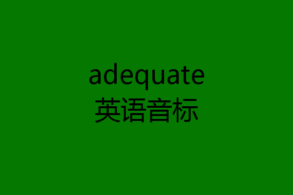 adequate英语音标
