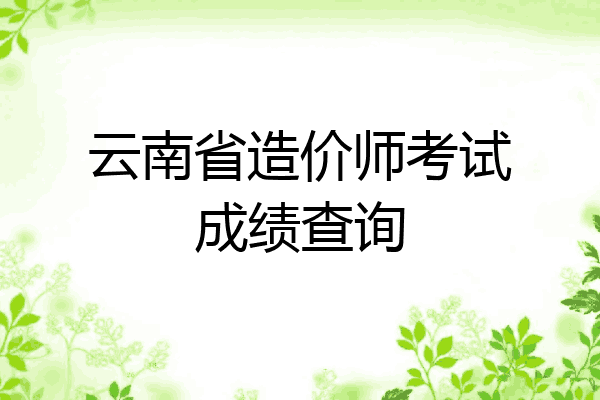 云南省造价师考试成绩查询