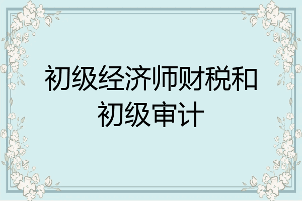 初级经济师财税和初级审计