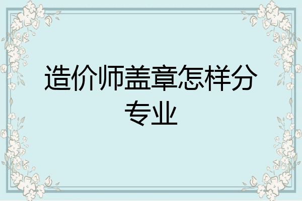造价师盖章怎样分专业