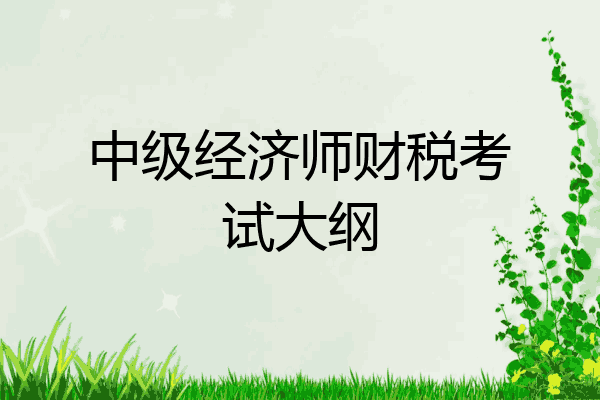 中级经济师财税考试大纲