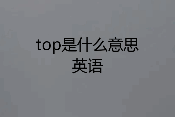 top是什么意思英语