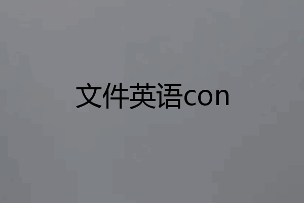 文件英语con
