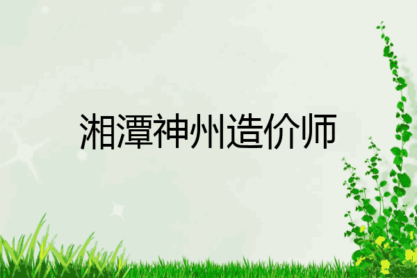 湘潭神州造价师