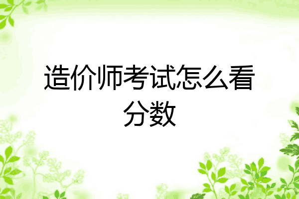 造价师考试怎么看分数