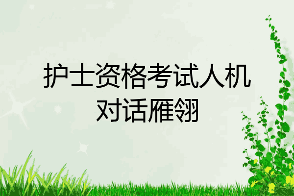 护士资格考试人机对话雁翎