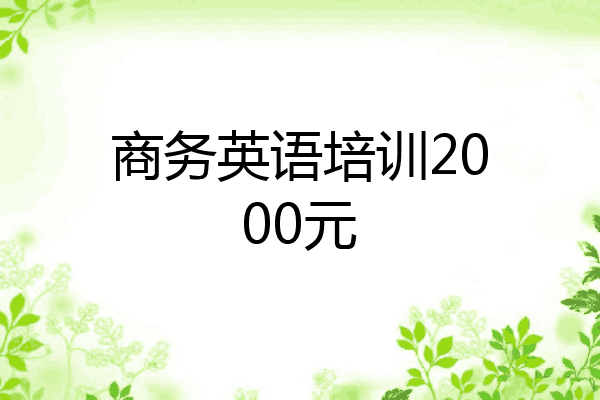 商务英语培训2000元