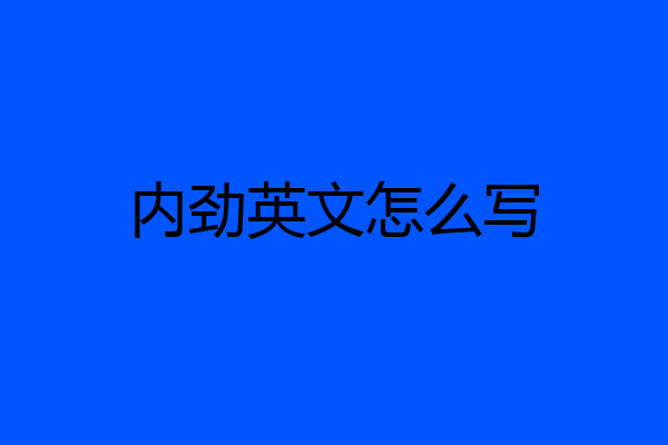 内劲英文怎么写