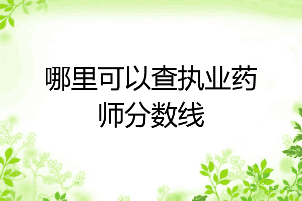哪里可以查执业药师分数线