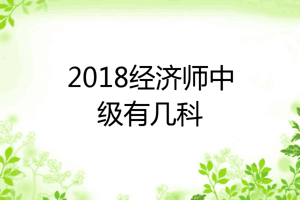 2018经济师中级有几科