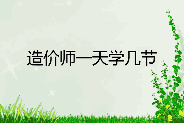 造价师一天学几节
