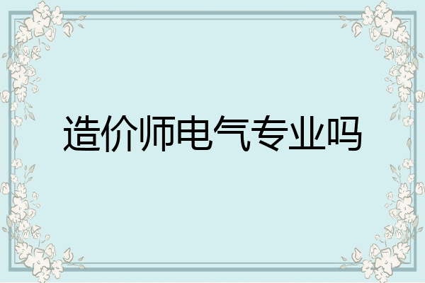 造价师电气专业吗