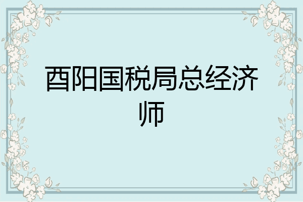 酉阳国税局总经济师