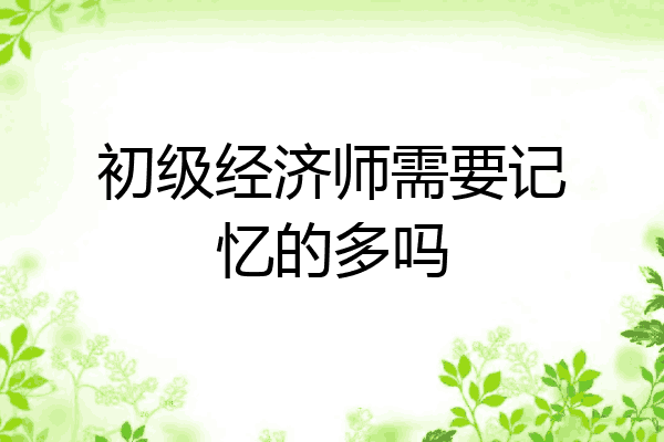 初级经济师需要记忆的多吗