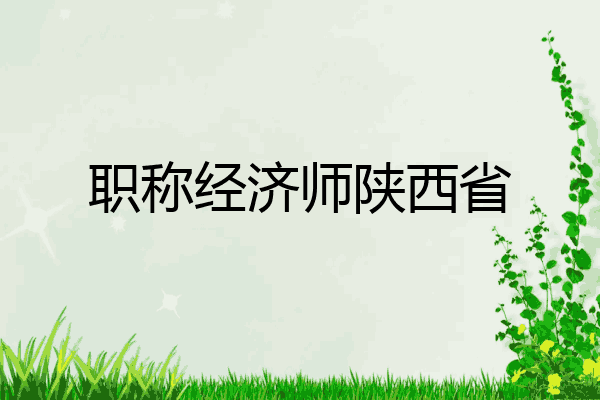 职称经济师陕西省